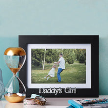Load image into Gallery viewer, Daddy&#39;s Girl Picture Frame - Black Wood Frame with Father Sentiments - Holds 1 4x6 Photo with Mat or 1 5x7 Photo Without Mat - Wall Mount and Table Desk Display