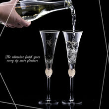 Load image into Gallery viewer, Wedding Champagne Flute - Mr and Mrs Champagne Flute With Silver Rim - Wedding Gift for Couple - Rhinestone Studded Bride and Groom Champagne Glass - Bride Gift - Mr and Mrs Gift Set of 2 By Trinkware