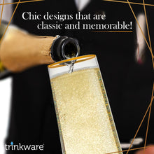 Load image into Gallery viewer, Stemless Champagne Flute Glass Set Of 4 With Gold Rim And Base - Mimosa Glass - Perfect For Bridesmaid Champagne Flute Or Dailyware - Set Of 4 Champagne Flutes Without Stems by Trinkware