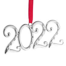 Load image into Gallery viewer, 2022 Ornament For Christmas Tree - 2022 Christmas Ornament - Keepsake Ornament 2022 Dated Ornament - Christmas Ornament With Crystals - Silver Christmas Tree Ornament For Holidays 2022 By Klikel