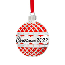 Load image into Gallery viewer, 2022 Ornament For Christmas Tree - 2022 Christmas Ornament Red Flat Ball - Keepsake Ornament 2022 - Ornament With Crystals - Dated Ornament - Christmas Tree Ornament For Holidays 2022 By Klikel