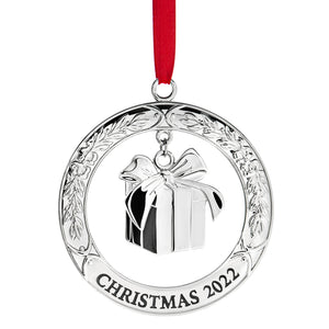 2022 Ornament For Christmas Tree - Silver Christmas Ornament 2022 With Gift Box - Dated Christmas Ornament 2022- Collectible Christmas Ornament -  Beautiful Tree Ornament For Holidays 2022 by Klikel