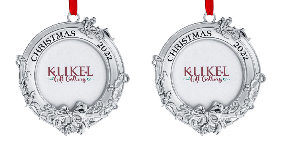 Picture Ornament For Christmas Tree Set of 2 - 2022 Picture Frame Christmas Ornament Set - Photo Frame Ornament - 2022 Christmas Frame Photo Ornaments For Christmas Tree 2022 By Klikel
