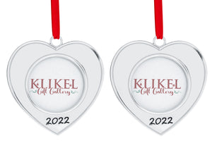 Picture Ornament For Christmas Tree 2022 - Heart Picture Frame Ornament For Tree -  2022 Picture Frame Silver Christmas Ornament Set of 4 - 2022 Christmas Frame Photo Ornament Picture Frame By Klikel