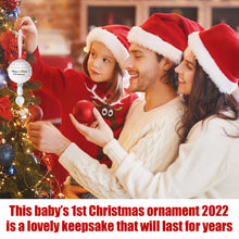 Load image into Gallery viewer, Christmas Ornament 2022 - White Rattle Baby First Christmas Ornament 2022 - 1st Christmas Baby Ornament 2022 - Babies First Christmas Ornament - Boy Girl Keepsake Ornament 2022