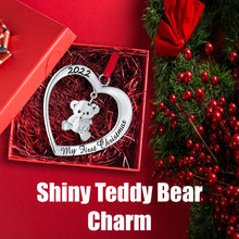 Load image into Gallery viewer, Christmas Ornament 2022 - My First Christmas Ornament 2022 Heart With Hanging Teddy Bear - Baby First Christmas Ornament 2022 - 1st Christmas Baby Ornament 2022 by Klikel