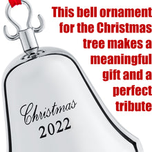 Load image into Gallery viewer, 2022 Christmas Ornament Bell - Silver Bell Christmas Ornament 2022 - Christmas Bell 2022 Ornament - Bell Ornament For Christmas Tree -  Silver Christmas Bell Ornament by Klikel