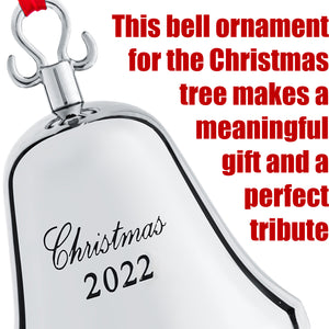 2022 Christmas Ornament Bell - Silver Bell Christmas Ornament 2022 - Christmas Bell 2022 Ornament - Bell Ornament For Christmas Tree -  Silver Christmas Bell Ornament by Klikel