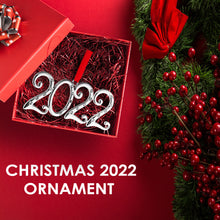 Load image into Gallery viewer, 2022 Ornament For Christmas Tree - 2022 Christmas Ornament - Keepsake Ornament 2022 Dated Ornament - Christmas Ornament With Crystals - Silver Christmas Tree Ornament For Holidays 2022 By Klikel