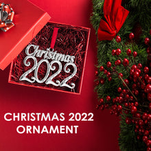 Load image into Gallery viewer, 2022 Christmas Ornament - Keepsake Dated Christmas Ornament 2022 - Christmas Ornament With Crystals - Beautiful Christmas Ornament - Silver Christmas 2022 Ornament For Christmas Tree By Klikel