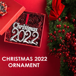 2022 Christmas Ornament - Keepsake Dated Christmas Ornament 2022 - Christmas Ornament With Crystals - Beautiful Christmas Ornament - Silver Christmas 2022 Ornament For Christmas Tree By Klikel