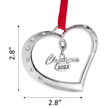 Load image into Gallery viewer, 2022 Christmas Ornament Heart - Keepsake Christmas Ornament 2022 - Christmas Ornament Heart With Crystals - Beautiful Christmas Ornament - Dated Ornament - 2022 Ornament For Christmas By Klikel