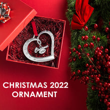 Load image into Gallery viewer, 2022 Christmas Ornament Heart - Keepsake Christmas Ornament 2022 - Christmas Ornament Heart With Crystals - Beautiful Christmas Ornament - Dated Ornament - 2022 Ornament For Christmas By Klikel