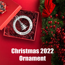 Load image into Gallery viewer, 2022 Ornament For Christmas Tree - Silver Christmas Ornament 2022 Disc With Tree - Dated Christmas Ornament 2022- Collectible Christmas Ornament -  Beautiful Tree Ornament For Holidays 2022 By Klikel