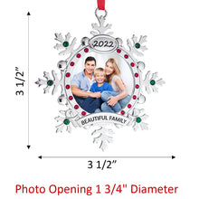 Load image into Gallery viewer, Picture Ornament For Christmas Tree - Beautiful Christmas Ornament Snowflake Photo Frame Ornament With Crystals 2022 Picture Frame Christmas Ornament - Photo Ornament For Christmas Tree 2022 By Klikel