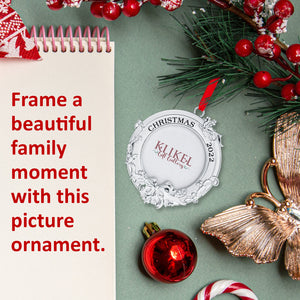 Picture Ornament For Christmas Tree - Picture Frame Ornament For Tree - 2022 Picture Frame Christmas Ornament - Photo Frame Ornament - 2022 Christmas Frame Photo Ornament For Christmas 2022 By Klikel