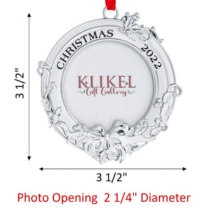 Picture Ornament For Christmas Tree Set of 2 - 2022 Picture Frame Christmas Ornament Set - Photo Frame Ornament - 2022 Christmas Frame Photo Ornaments For Christmas Tree 2022 By Klikel
