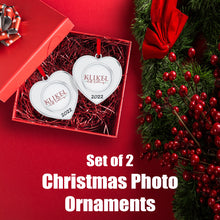 Load image into Gallery viewer, Picture Ornament For Christmas Tree 2022 - Heart Picture Frame Ornament For Tree -  2022 Picture Frame Silver Christmas Ornament Set of 4 - 2022 Christmas Frame Photo Ornament Picture Frame By Klikel