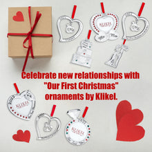 Load image into Gallery viewer, Our First Christmas Ornament 2022 Engaged Heart With Rings - Mr And Mrs Ornament 2022 - Engaged Christmas Ornament - 1st Christmas Together Ornament 2022- Christmas Wedding Ornament 2022 By Klikel
