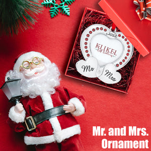 Our First Christmas Ornament 2022 - Wedding Mr & Mrs Heart Picture Ornament For Christmas Tree - Mr And Mrs Ornament 2022 - 1st Christmas Together Ornament 2022 - Wedding Ornament 2022 By Klikel