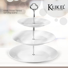 Load image into Gallery viewer, 3 Tiered Serving Stand -Silver Serving Tray for Parties - Round Platter for Cupcakes Fruits Dessert or Tea - Cake Pop Stand and Buffet Server