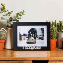 Load image into Gallery viewer, Daddy and Me Frame - Black Wood Picture Frame with Silver Sentiments - Holds 1 4x6 Photo with Mat or 1 5x7 Photo Without Mat - Wall Mount and Table Desk Display