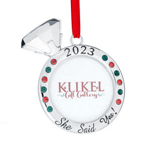 Load image into Gallery viewer, Our First Christmas Ornament 2023 - She Said Yes! Wedding Ring Picture Ornament for Christmas Tree - Engaged Christmas Ornament - 1st Christmas Together Ornament 2023 - Wedding Ornament 2023 By Klikel