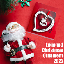 Load image into Gallery viewer, Our First Christmas Ornament 2023 Engaged Heart with Rings - Mr and Mrs Ornament 2023 - Engaged Christmas Ornament - 1st Christmas Together Ornament 2023- Christmas Wedding Ornament 2023 By Klikel