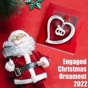 Our First Christmas Ornament 2023 Engaged Heart with Rings - Mr and Mrs Ornament 2023 - Engaged Christmas Ornament - 1st Christmas Together Ornament 2023- Christmas Wedding Ornament 2023 By Klikel