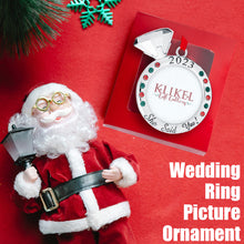 Load image into Gallery viewer, Our First Christmas Ornament 2023 - She Said Yes! Wedding Ring Picture Ornament for Christmas Tree - Engaged Christmas Ornament - 1st Christmas Together Ornament 2023 - Wedding Ornament 2023 By Klikel