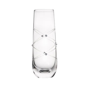 Calici Champagne Flutes Stemless Glasses Etched with Stones – Mimosa Glasses Set of 4 – 9oz