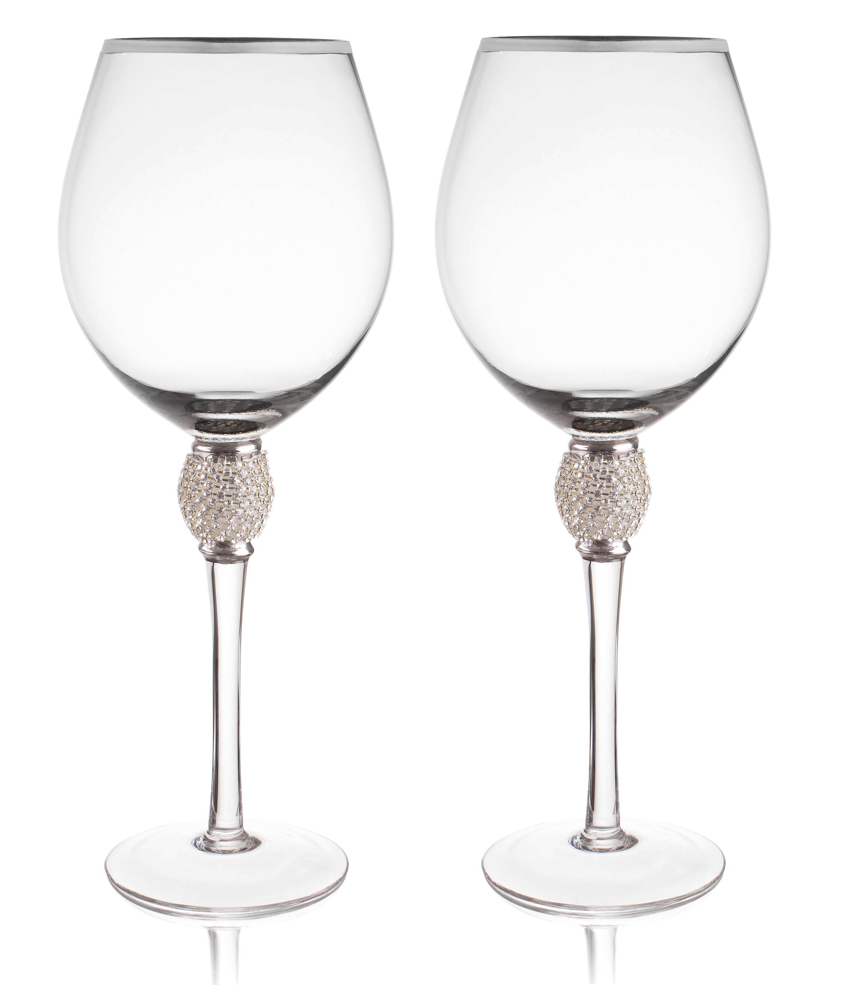 Sparkles Home Rhinestone Stemless Crystal-Filled Wine Glass - Set of 6 - Silver