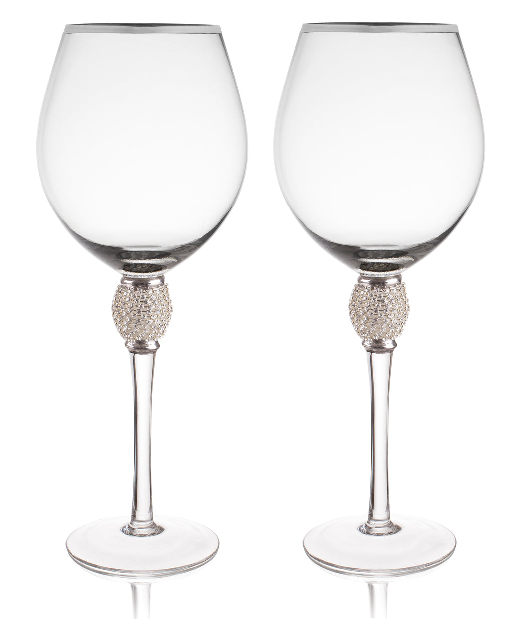Set of 2 Wine Glasses - Rhinestone 