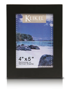 4x5 Picture Frame Black - 5x4 Wooden Photo Frame - Made of Real Wood with Glass Photo Protection - Ready for Wall Hanging and Table Standing Display