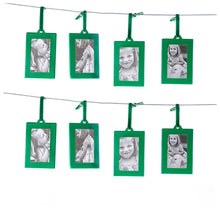 Load image into Gallery viewer, Green Mini Picture Frames - Set of 8 - Wallet Size Picture Frame Ornaments for Gifts or Hanging on Christmas Trees