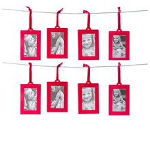 Load image into Gallery viewer, Picture Frames Ornament - Red Small Hanging Picture Frames - Photo Ornaments for Tree - Set of 8