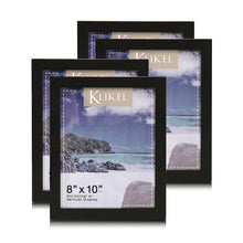 Load image into Gallery viewer, 8x10 Black Document Picture Frame Set - Composite Wood with Real Glass Photo Protector - Wall Hanging and Table Standing Display -Pack of 4 Frames