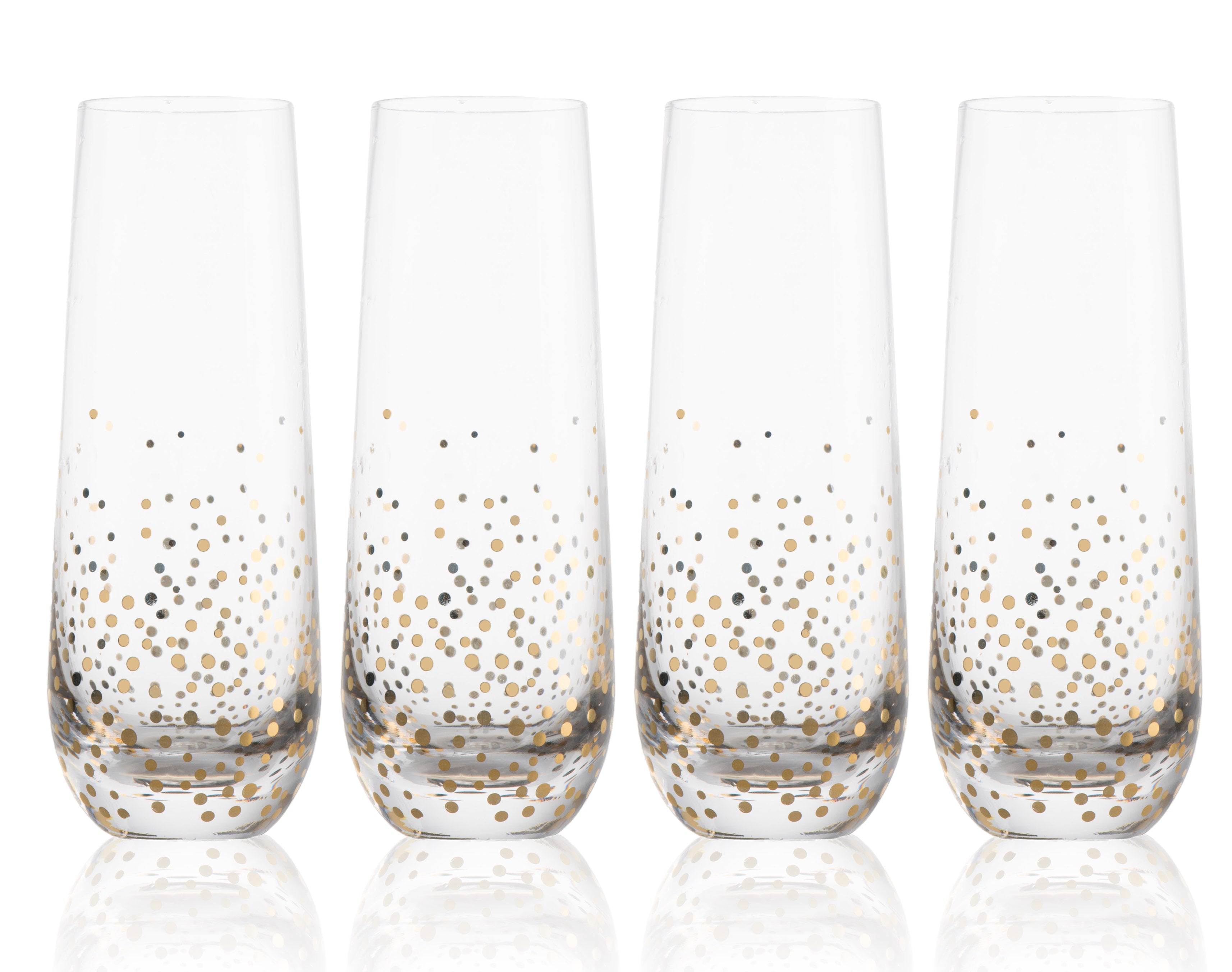 Trinkware Goldosa Stemless Champagne Flute Glasses with Gold Luster – –  Klikel