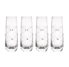 Load image into Gallery viewer, Calici Champagne Flutes Stemless Glasses Etched with Stones – Mimosa Glasses Set of 4 – 9oz